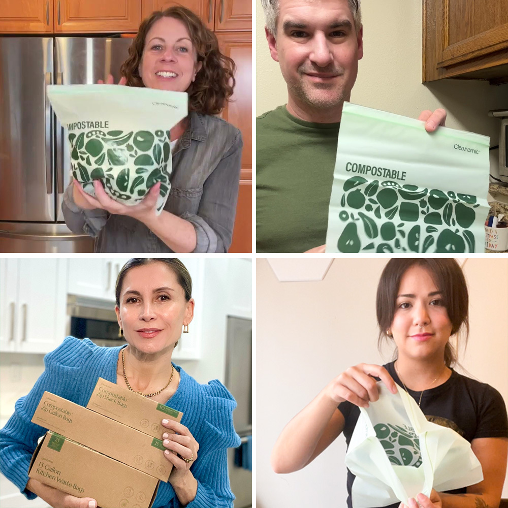 Cleanomic compostable* Zip Bags