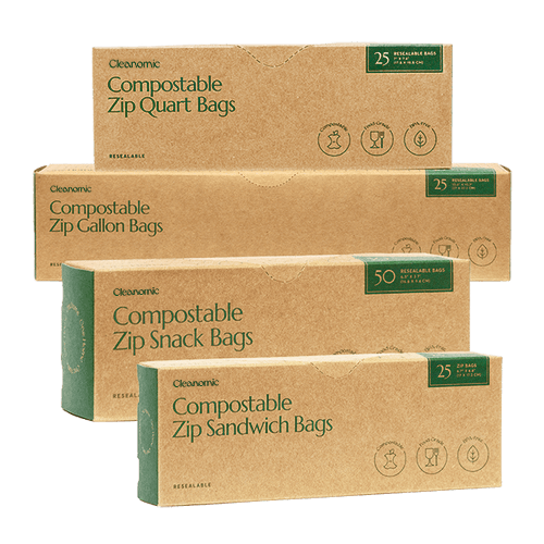 Cleanomic compostable* Zip Bags